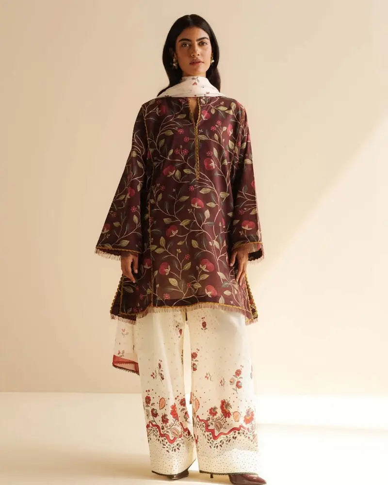 Coco Prints Drop Two By Zara Shahjahan 3 Piece Stitched Suit - 13