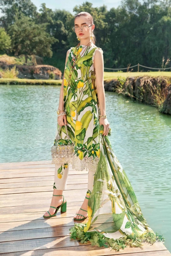 3 Piece Stitched Printed Lawn Suit From Maria.B M.Prints Spring Summer'25 Collection - 13