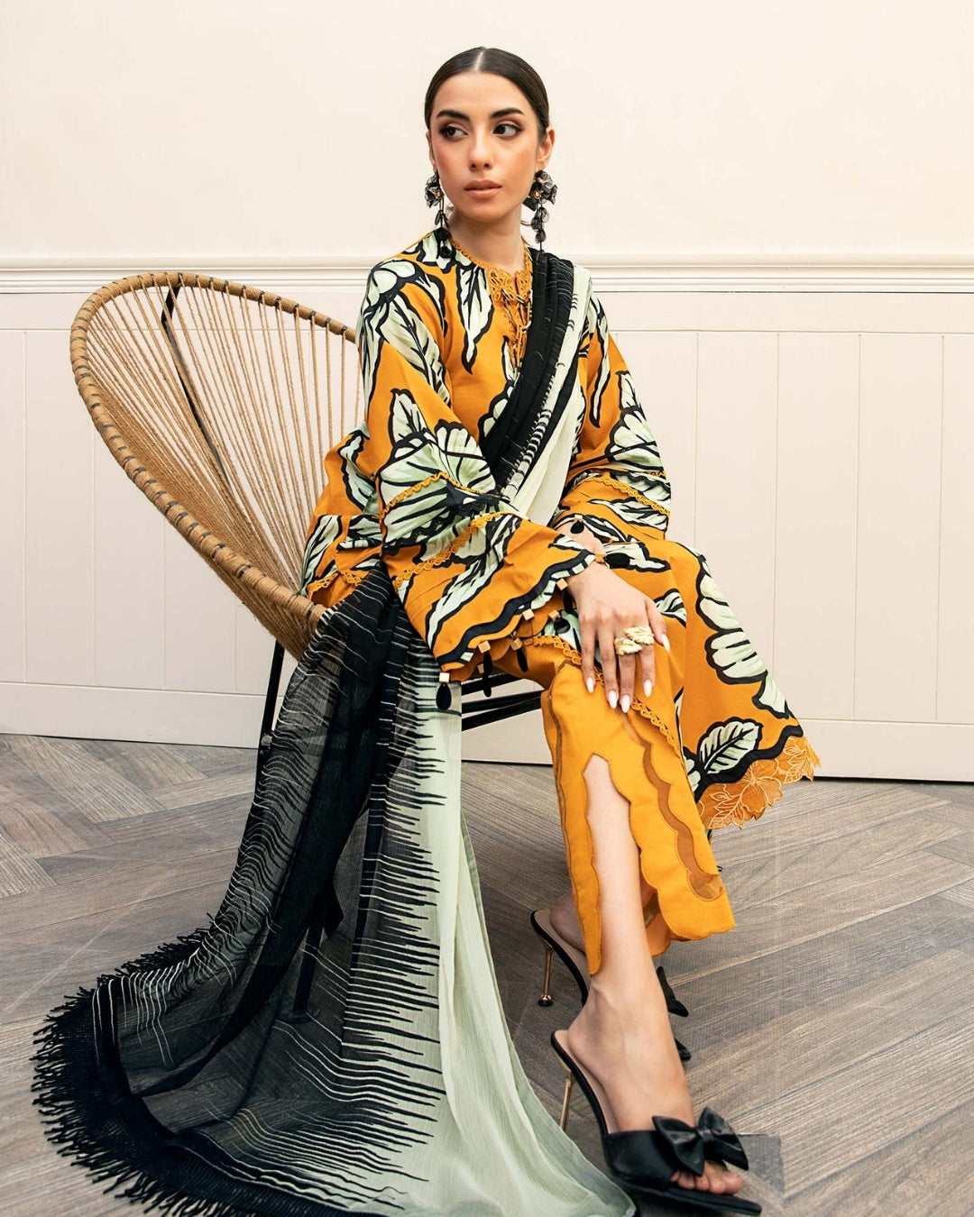 3 Piece Stitched Embroidered Lawn Suit From Maria.B By M.Basics Eid Collection'25-13