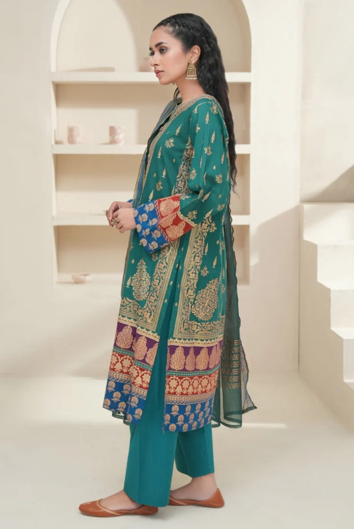 3 Pc Stitched Printed Lawn Suit By Limelight Summer Collection - 13