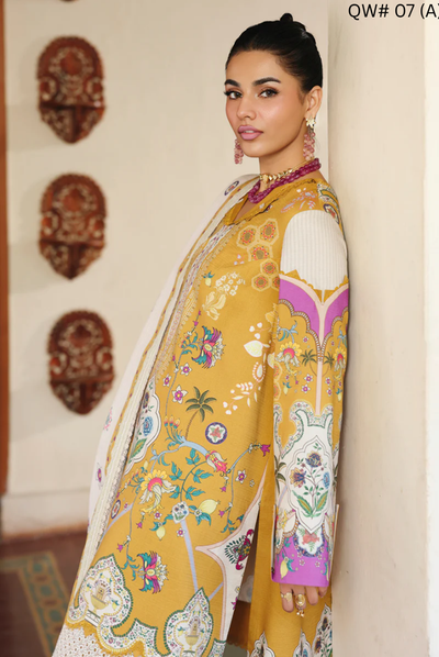 3 Piece Stitched Qalamkar Qprint'25 QW# 07 (A) CELINA