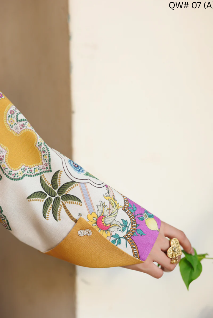 3 Piece Stitched Qalamkar Qprint'25 QW# 07 (A) CELINA