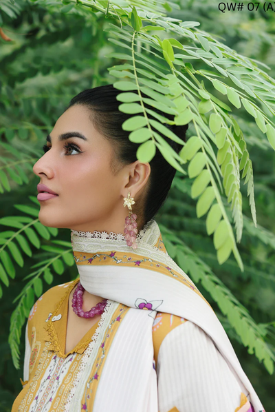 3 Piece Stitched Qalamkar Qprint'25 QW# 07 (A) CELINA