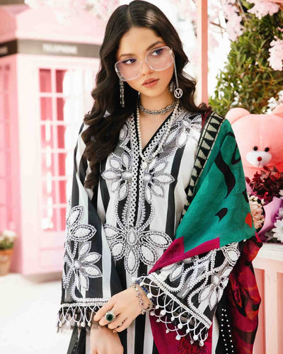 3 Piece Stitched Embroidered Lawn Suit From Maria.B By M.Prints Eid Edit Collection'25 - 13
