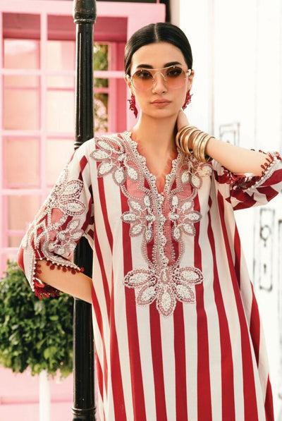 3 Piece Stitched Embroidered Lawn Suit From Maria.B By M.Basics Eid Collection'25-14
