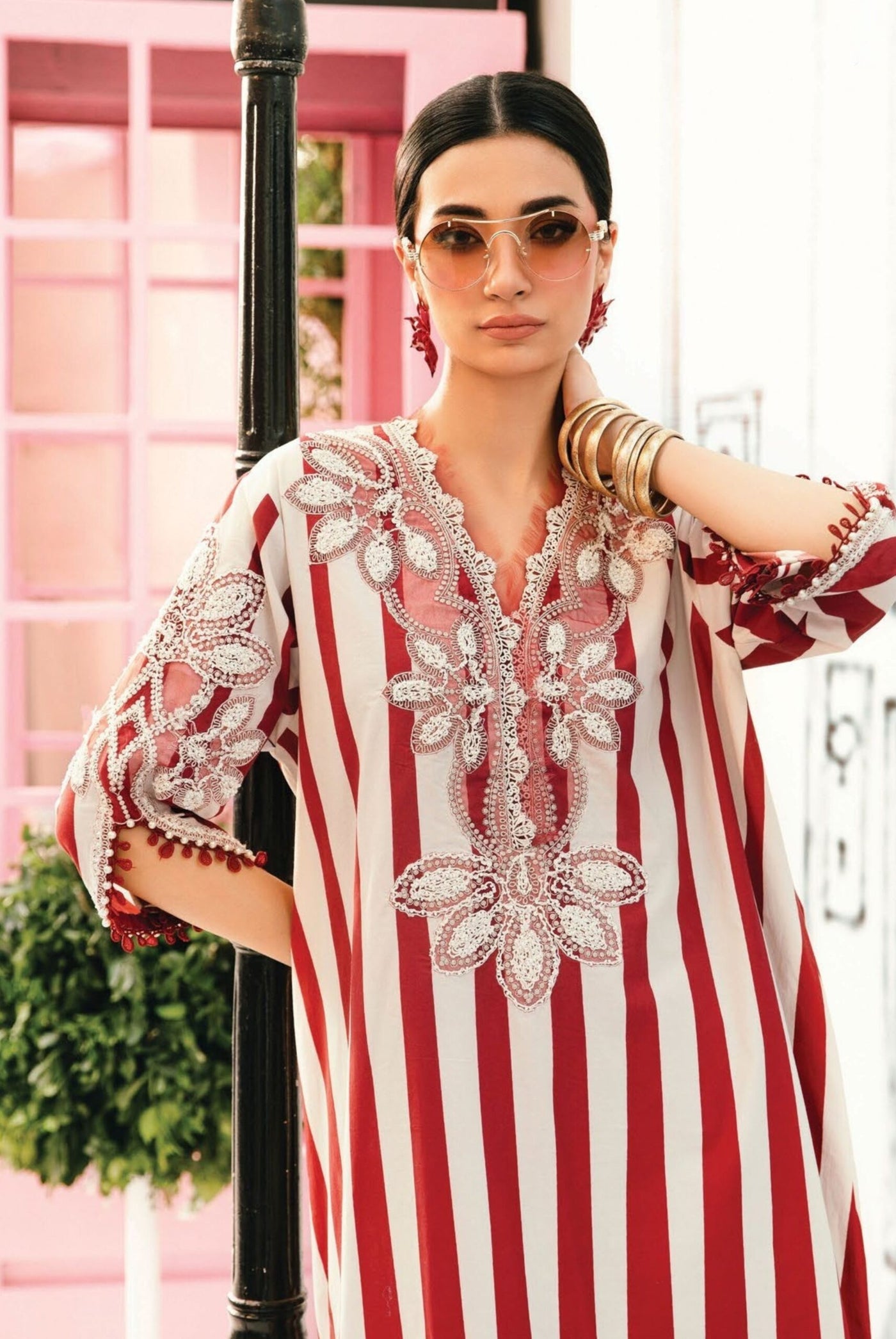 3 Piece Stitched Embroidered Lawn Suit From Maria.B By M.Prints Eid Edit Collection'25 - 14