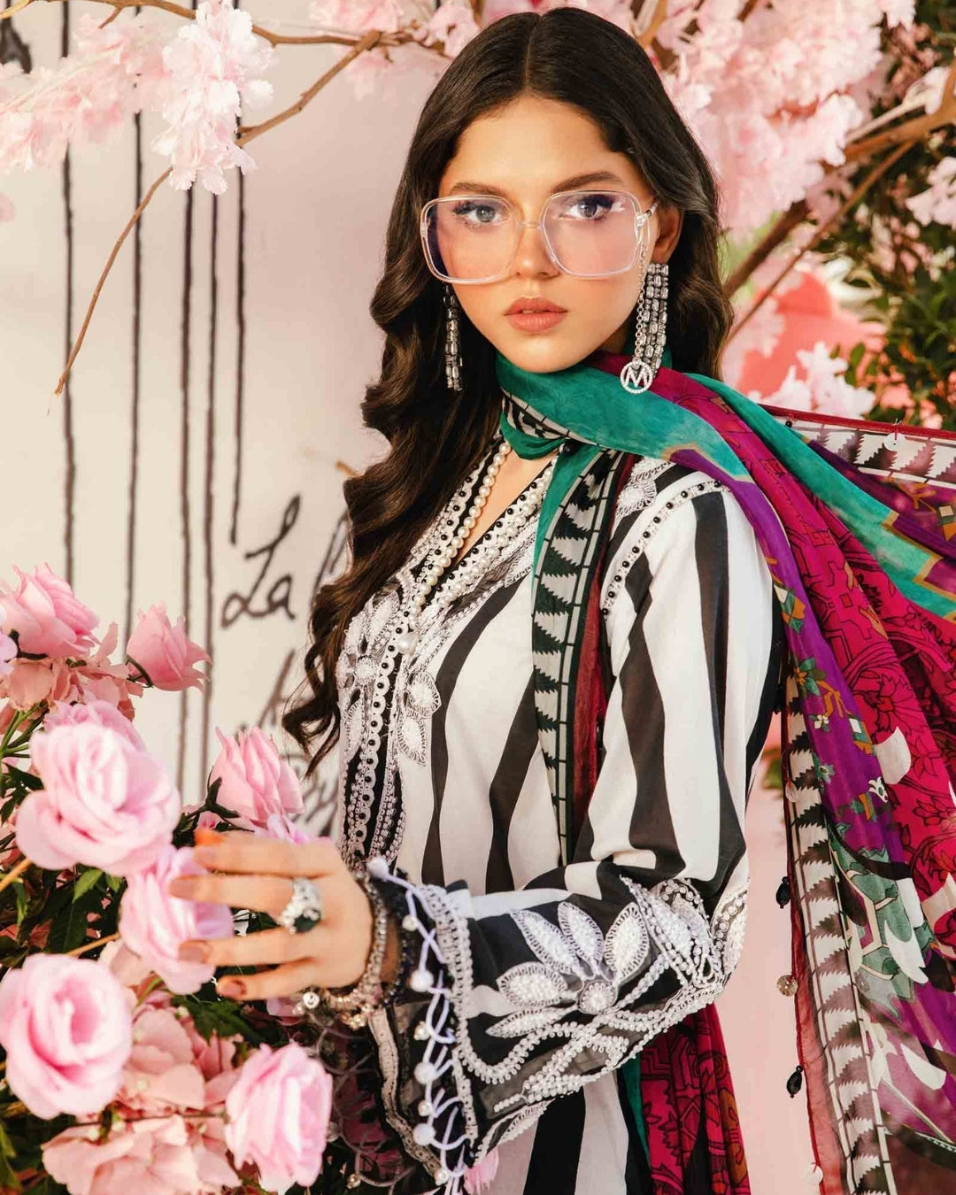 3 Piece Stitched Embroidered Lawn Suit From Maria.B By M.Prints Eid Edit Collection'25 - 13