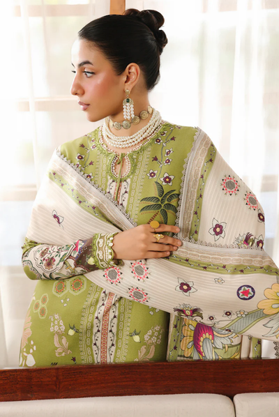 3 Piece Stitched Qalamkar Qprint'25 QW # 07 (B) TAHLIA