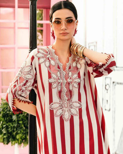 3 Piece Stitched Embroidered Lawn Suit From Maria.B By M.Prints Eid Edit Collection'25 - 14