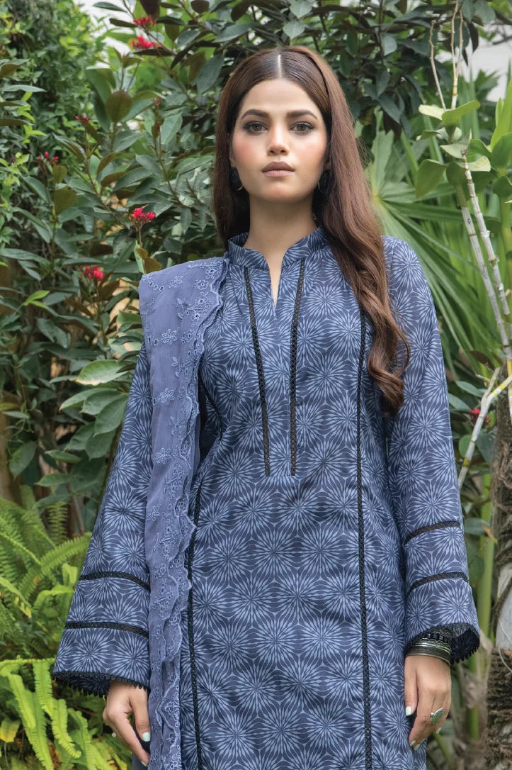 Identic Seperates Chiffon 3 Piece Stitched Suit - 07