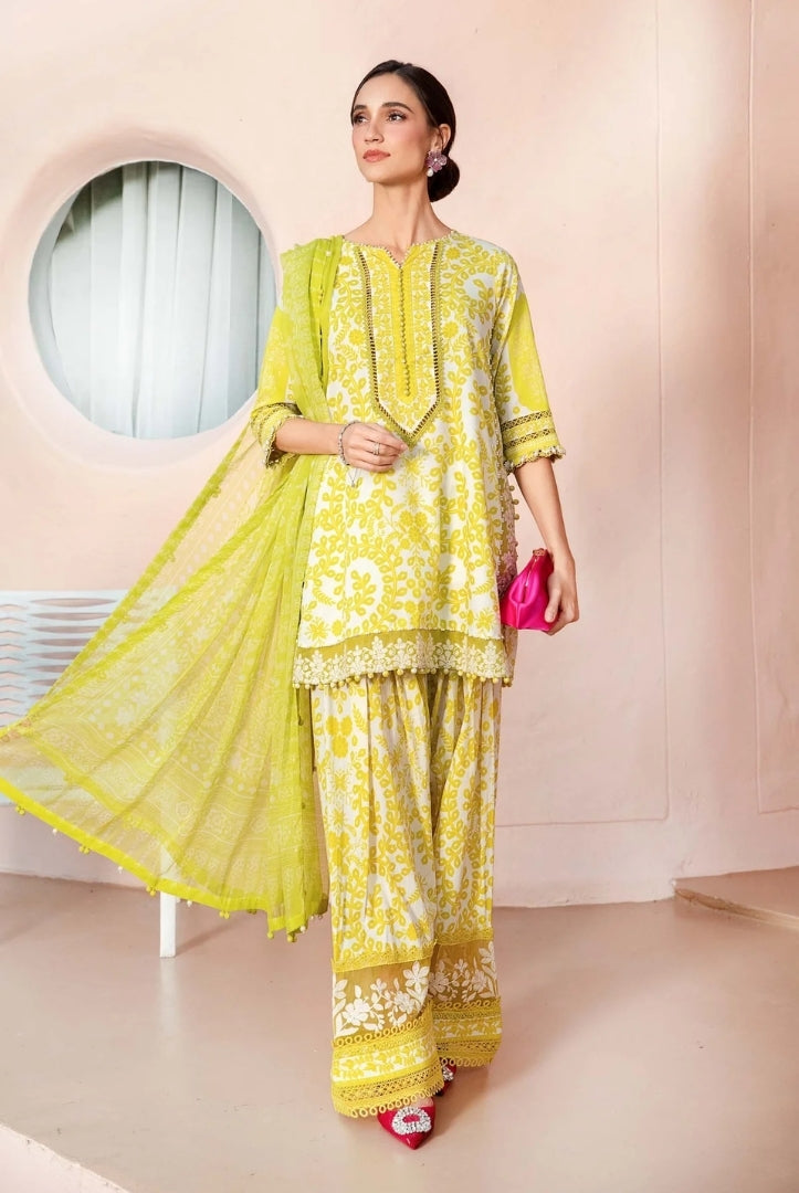 3 Piece Stitched Printed Lawn Suit From Maria.B M.Prints Spring Summer'25 Collection - 16