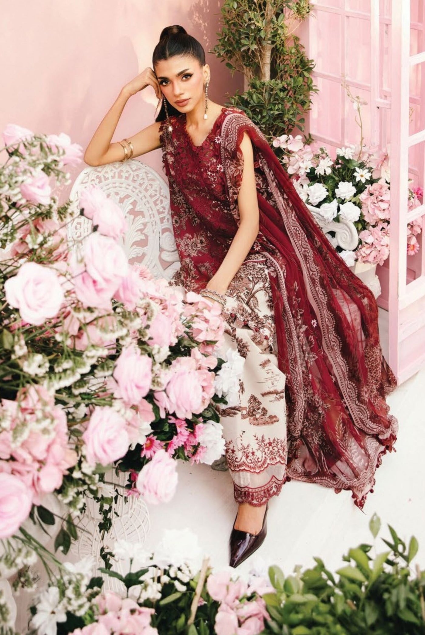 3 Piece Stitched Embroidered Lawn Suit From Maria.B By M.Prints Eid Edit Collection'25 - 16