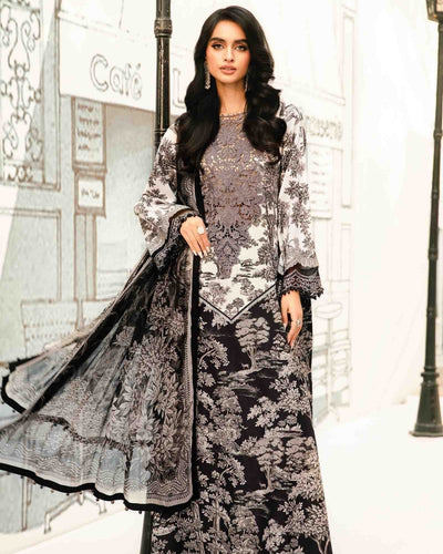 3 Piece Stitched Embroidered Lawn Suit From Maria.B By M.Prints Eid Edit Collection'25 - 15