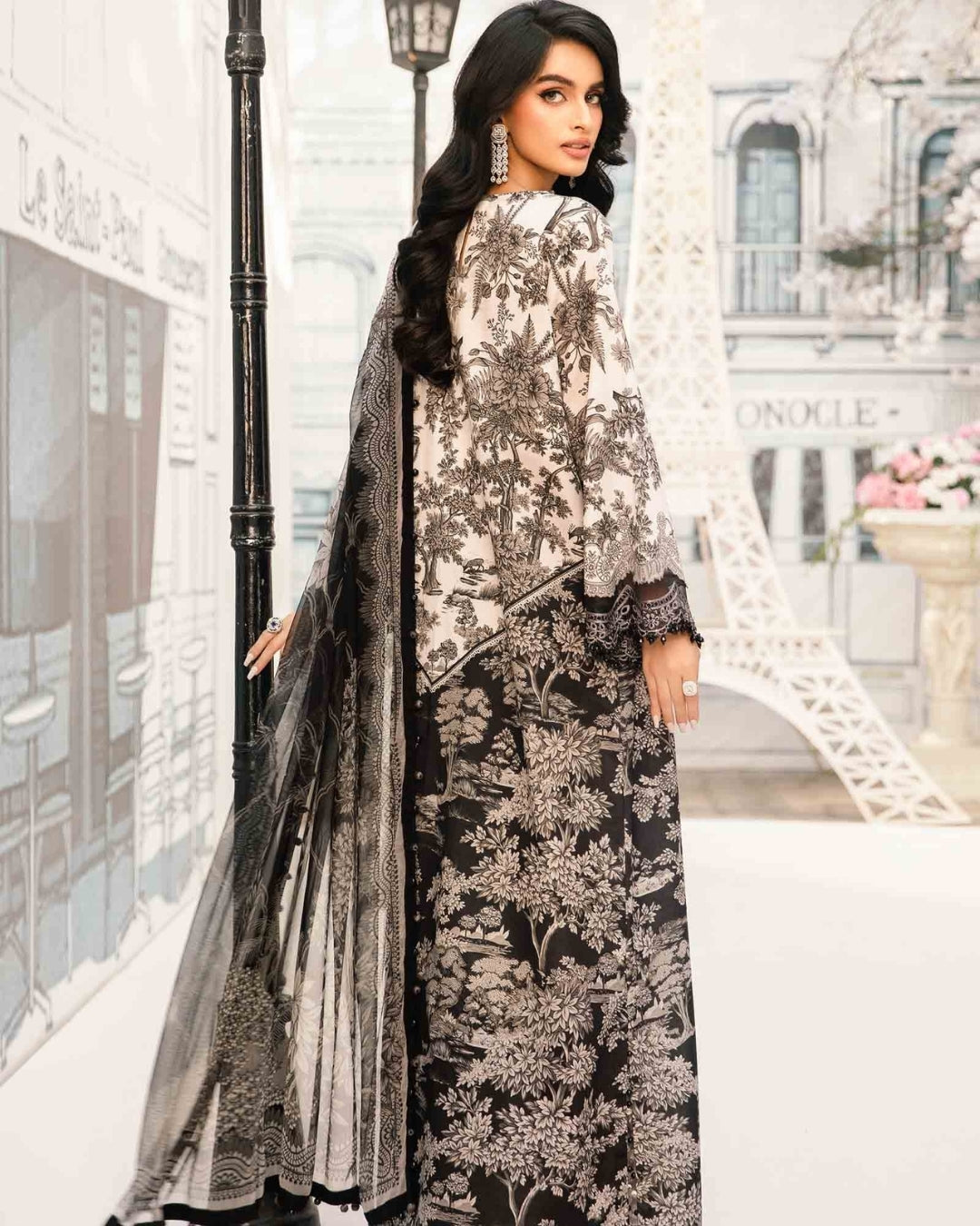 3 Piece Stitched Embroidered Lawn Suit From Maria.B By M.Prints Eid Edit Collection'25 - 15