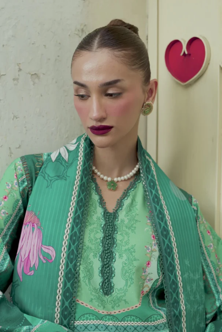 3 Piece Stitched Qalamkar Qprint'25 QW # 08 (B) ANIKA