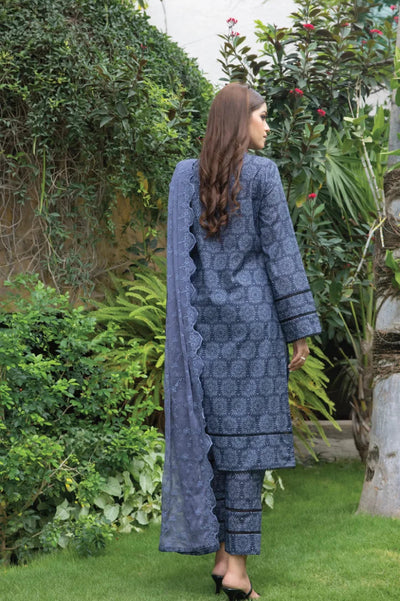 Identic Seperates Chiffon 3 Piece Stitched Suit - 07