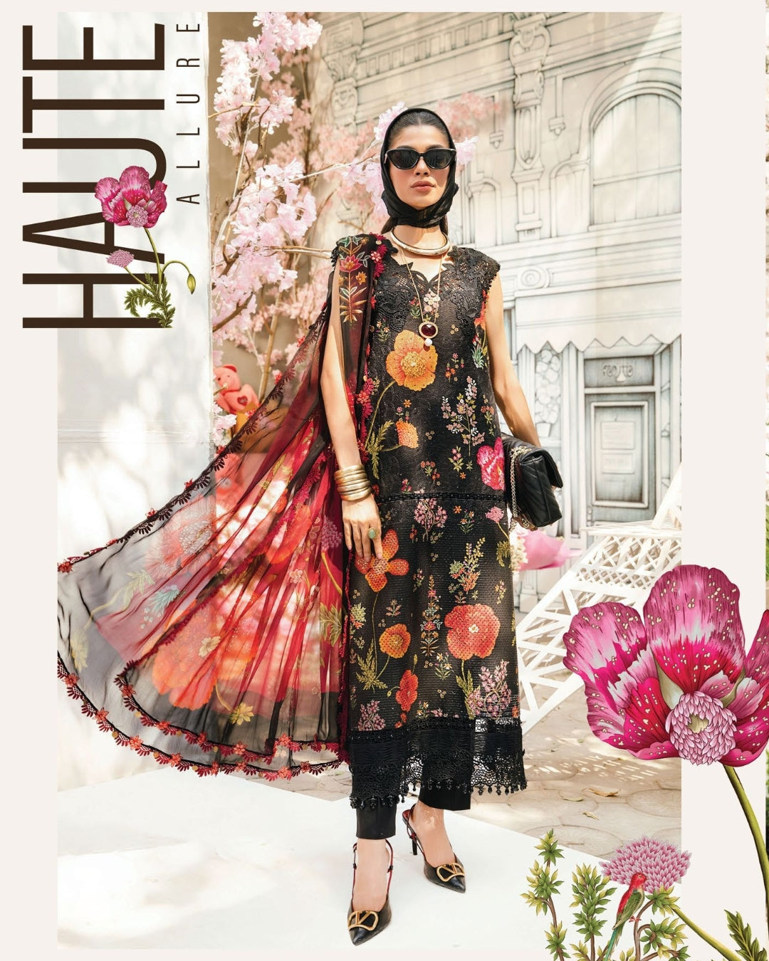 3 Piece Stitched Embroidered Lawn Suit From Maria.B By M.Prints Eid Edit Collection'25 - 17