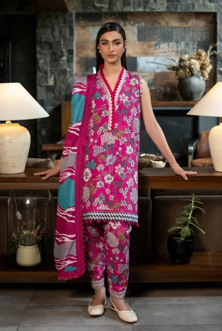3 Piece Stitched Printed Khaddar Suit From M.Basics By Maria.B Collection - 17