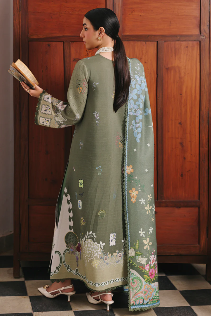 3 Piece Stitched Qalamkar Qprint'25 QW# 09 (A) KHANZA