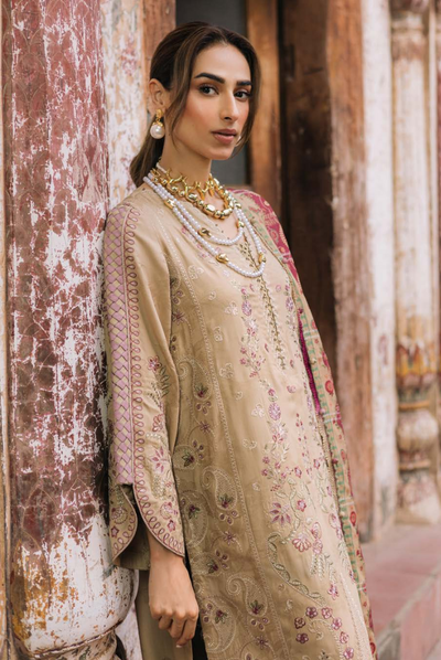 3 Piece Stitched Maya by Nureh Embroidered Self Linen Jacquard NU25MYA - NW-101