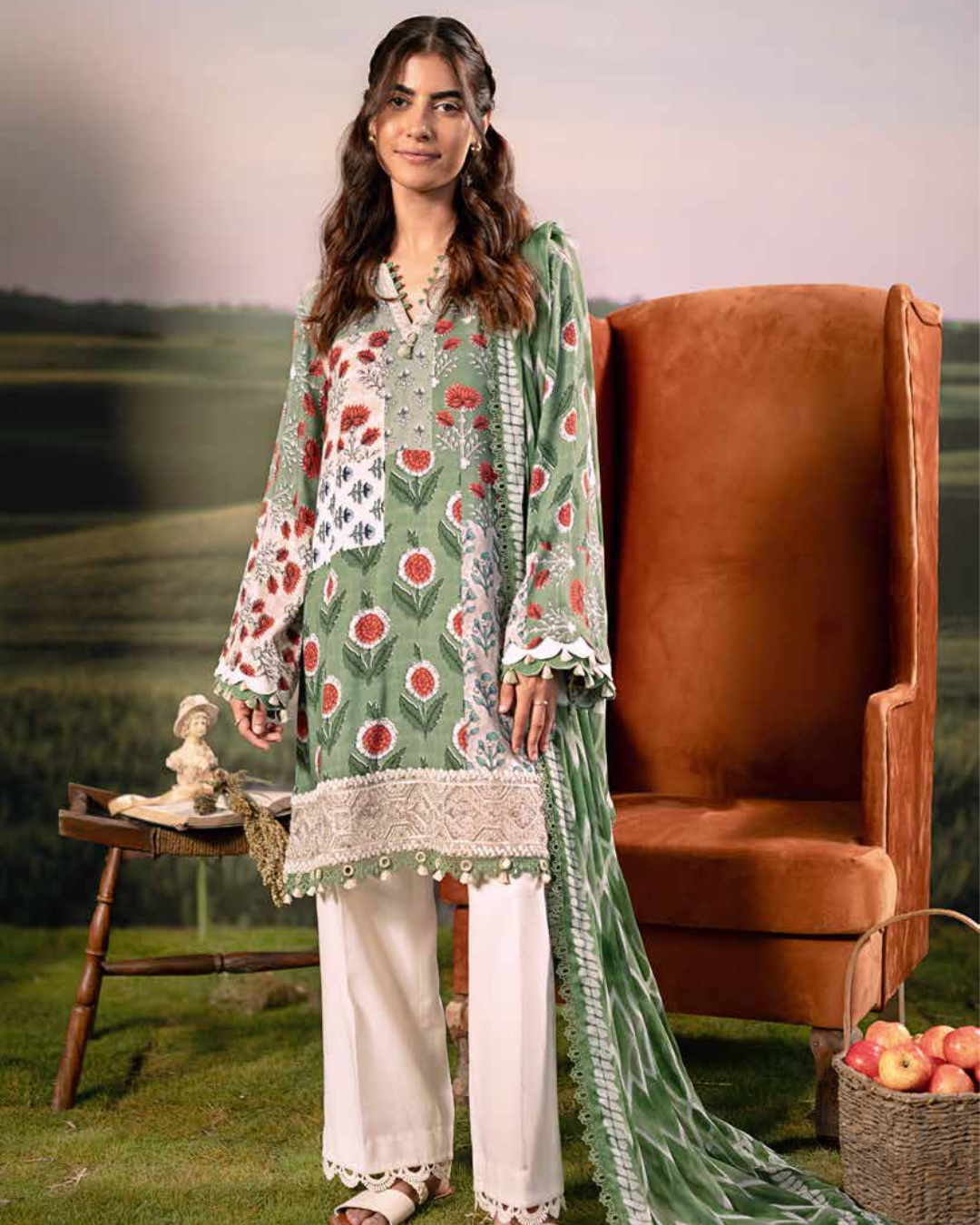 3 Piece Stitched Embroidered Linen Casual - Pre/Fall 25 Winter M.Basics by MARIA.B  - MBPF#17