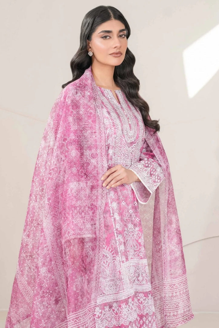 3 Pc Stitched Printed Lawn Suit By Limelight Summer Collection - 18