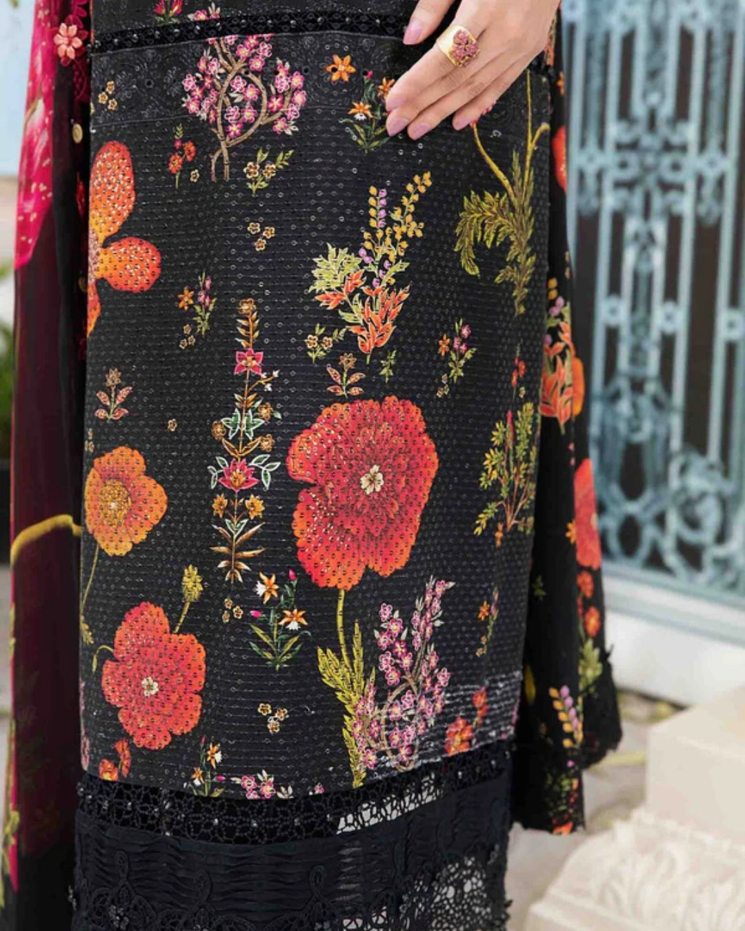 3 Piece Stitched Embroidered Lawn Suit From Maria.B By M.Prints Eid Edit Collection'25 - 17