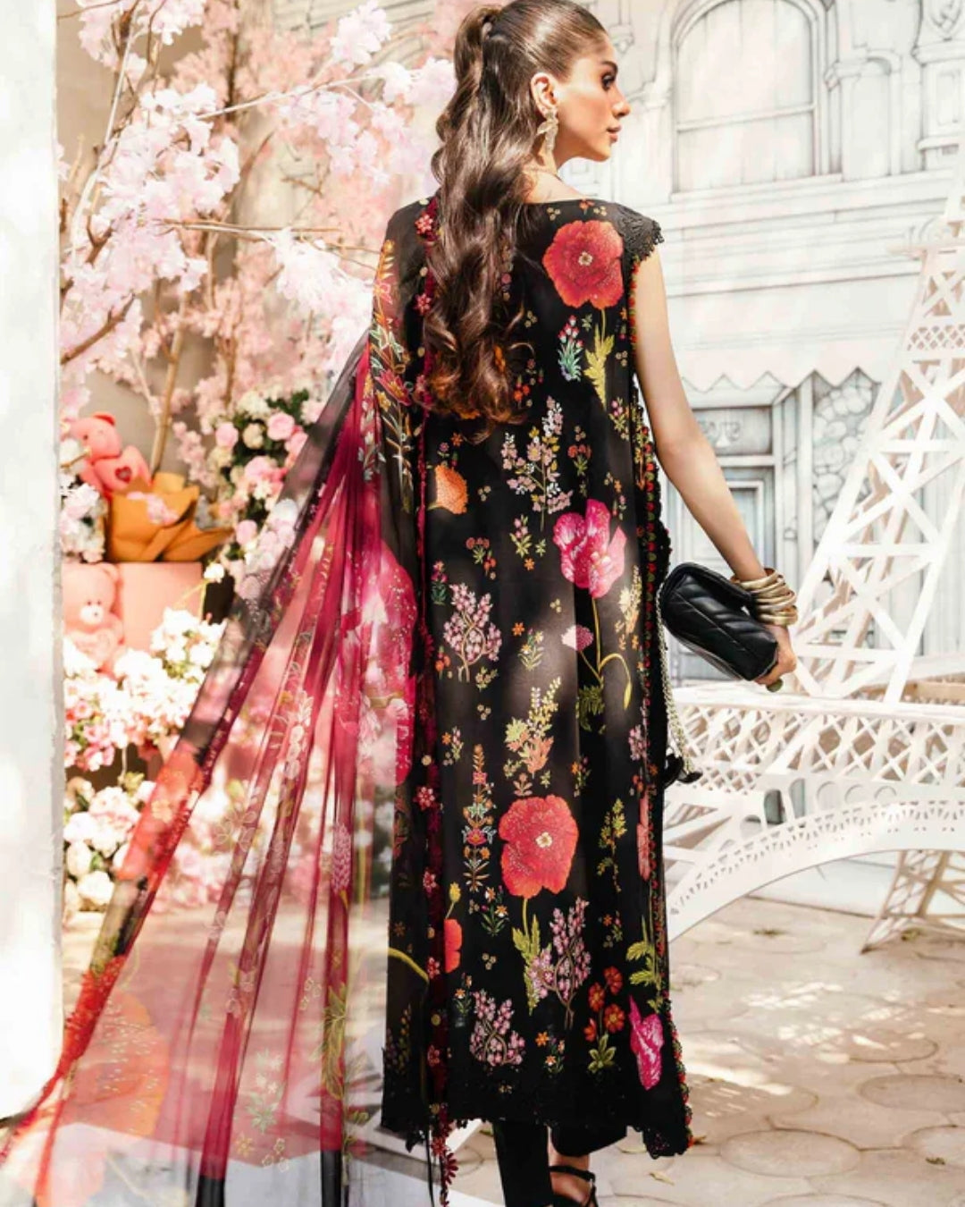 3 Piece Stitched Embroidered Lawn Suit From Maria.B By M.Prints Eid Edit Collection'25 - 17