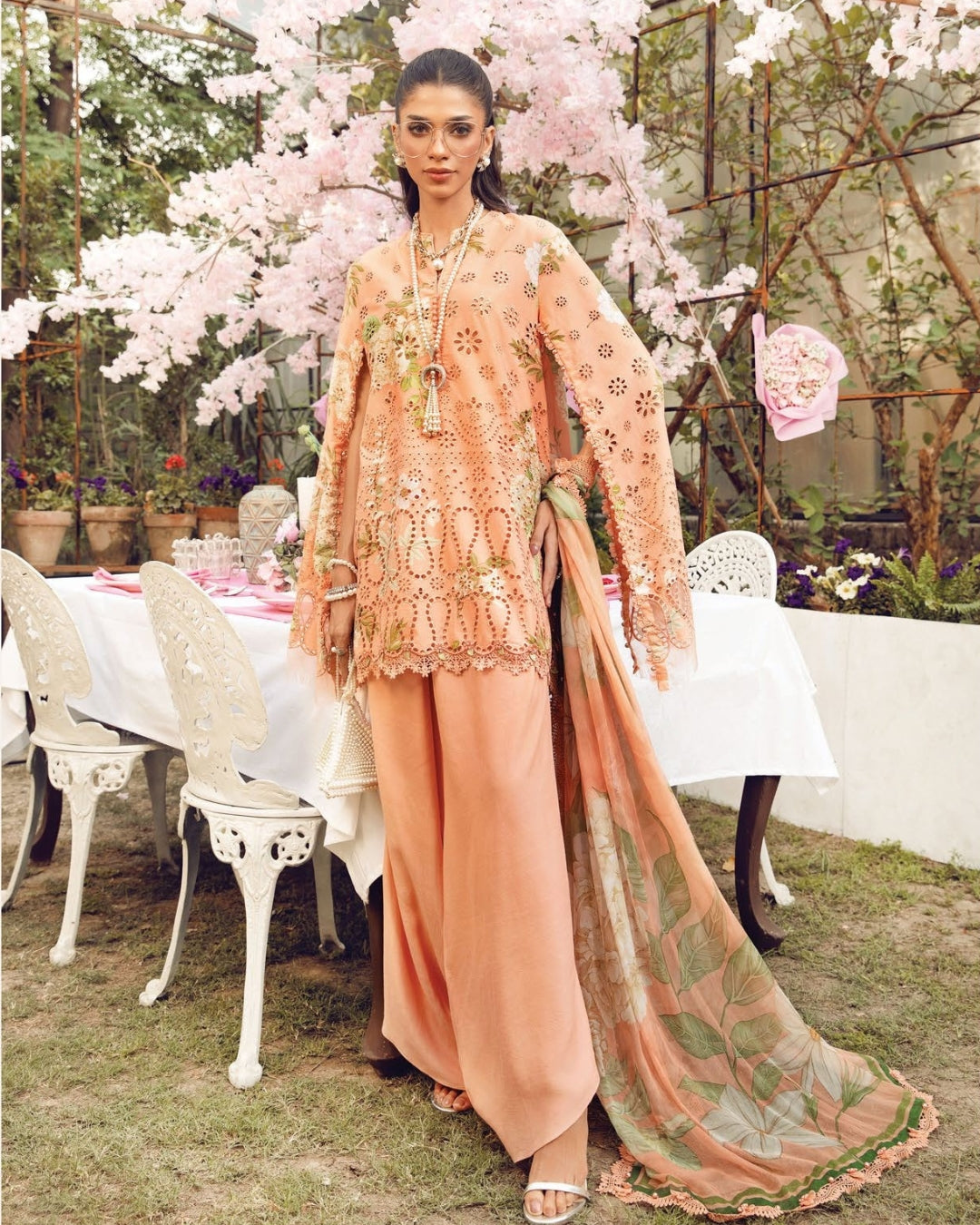 3 Piece Stitched Embroidered Lawn Suit From Maria.B By M.Prints Eid Edit Collection'25 - 19