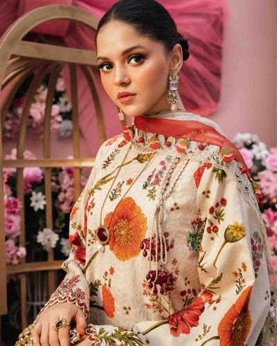 3 Piece Stitched Embroidered Lawn Suit From Maria.B By M.Prints Eid Edit Collection'25 - 18