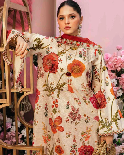 3 Piece Stitched Embroidered Lawn Suit From Maria.B By M.Prints Eid Edit Collection'25 - 18