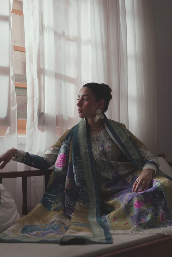 3 Piece Stitched Qalamkar Qprint'25 QW #10 (A) ALINA