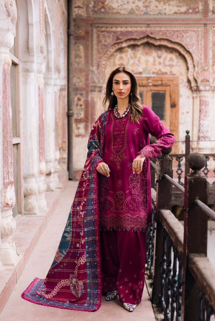 3 Piece Stitched Maya by Nureh Embroidered Self Linen Jacquard NU25MYA - NW-100