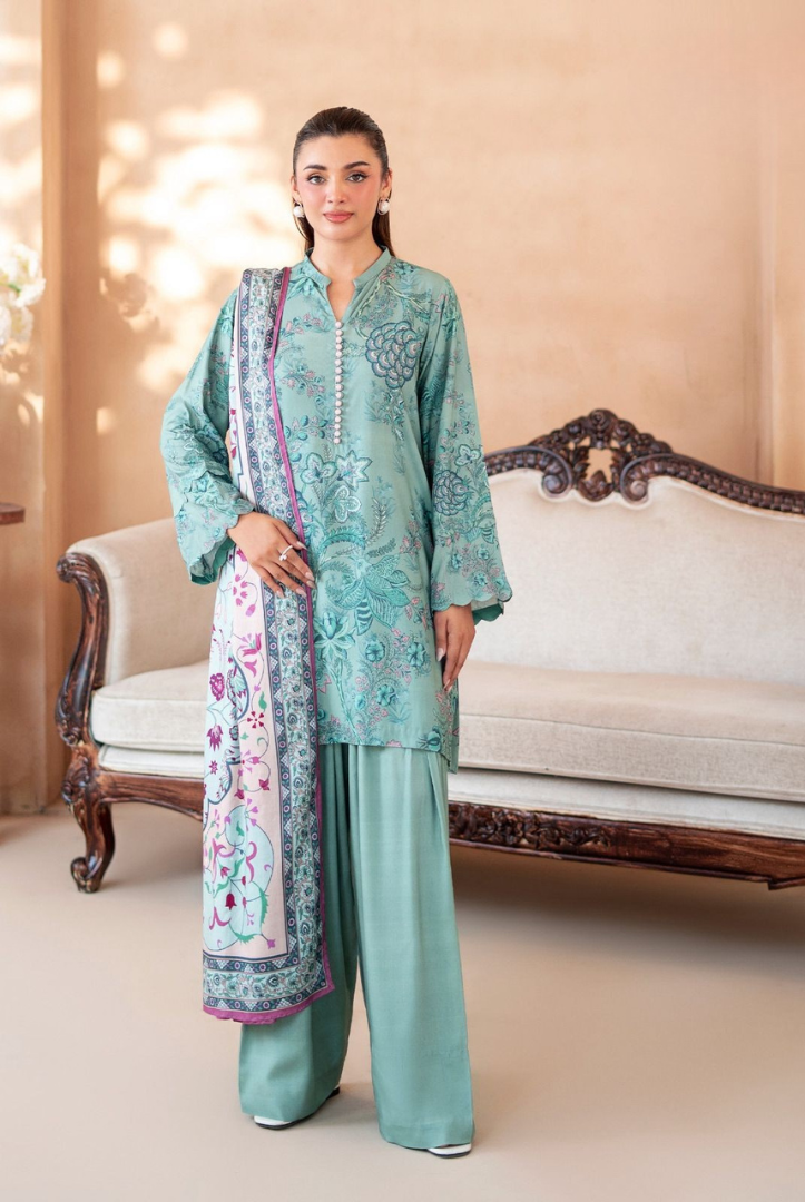 3 Piece Stitched Digital Printed Winter Linen From MALHAR EDIT'25 |  VOL 01 - 02