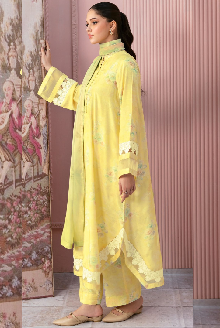 3 Piece Stitched Digital Printed Lawn Basics Rawsilk From AFSANAH AR-102