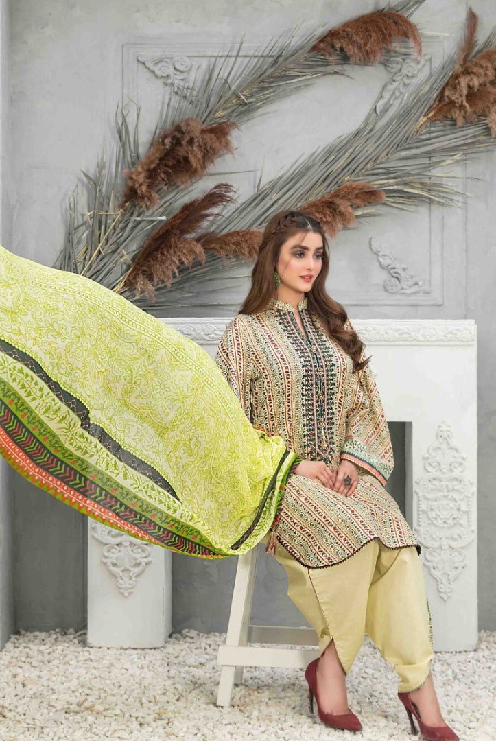 3Piece Stitched Suit By Tawakkal Devina - 02