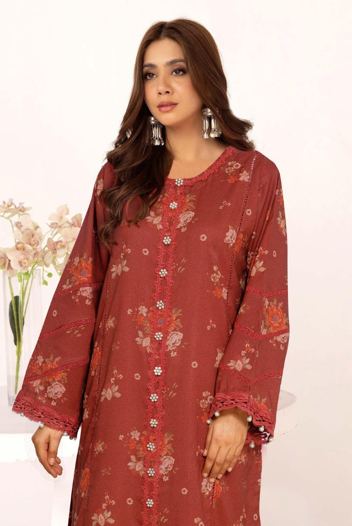 2 Piece Stitched Printed Winter Suits Collection From Inaaya By Johra - 02