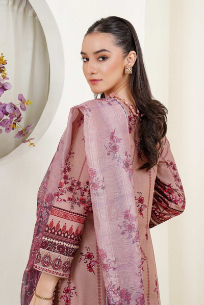 3 Piece Stitched Digital Printed Embroidered Lawn Suit From Zara '25 Collection - PORTUGUESE DAWN