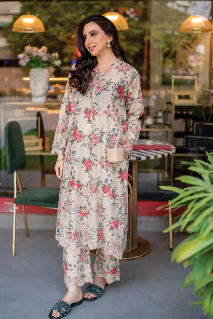 02 Piece Stitched Cambric Embroidered Suit By Lakhany Brunch - 02