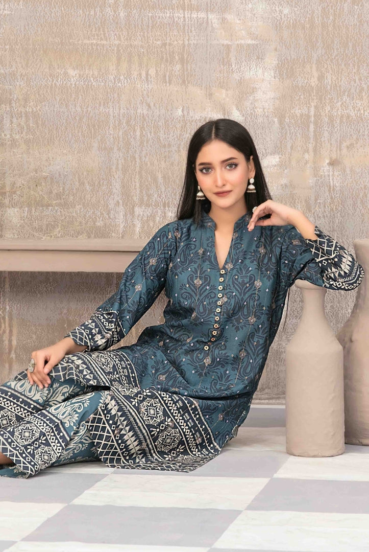 2 Piece Stitched Staple Sigital Print Saliha by Tawakkal Vol-1 - 02