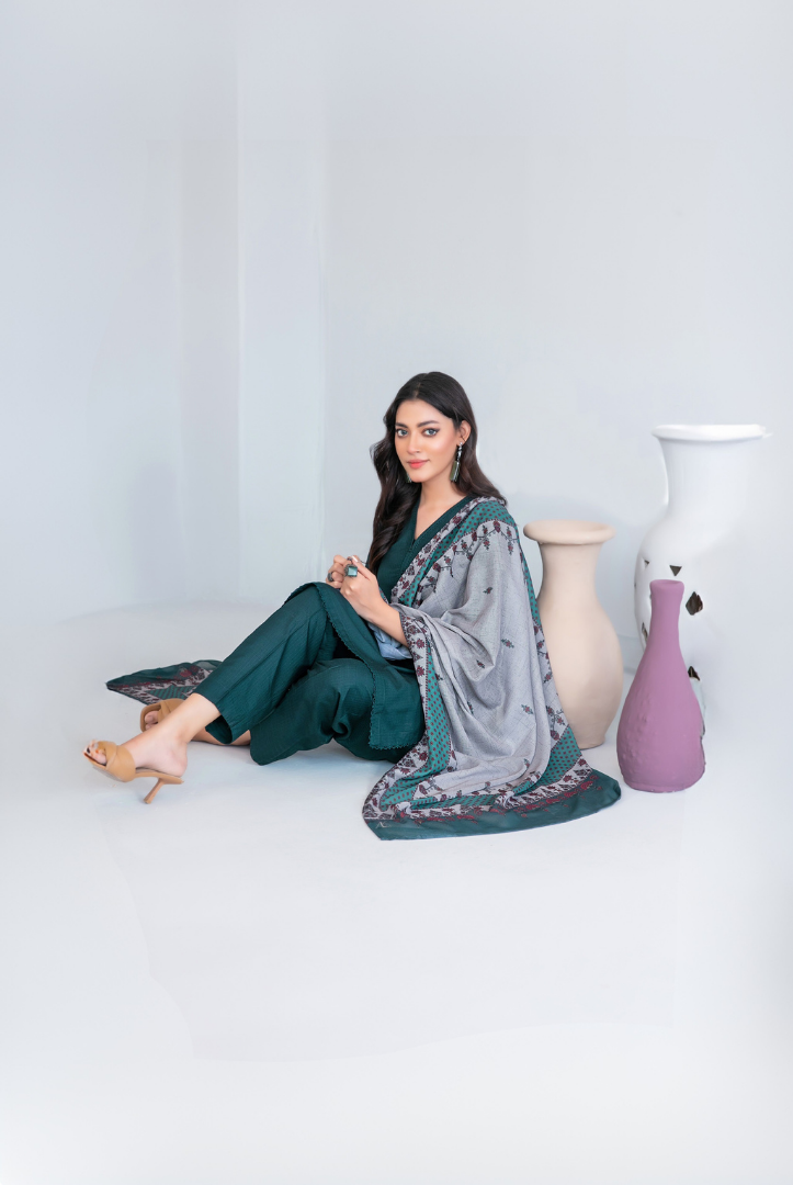 3 Piece Stitched FANCY SHAWL DIGITAL PRINT Asmera Collection'25 By Tawakkal D-D-5734