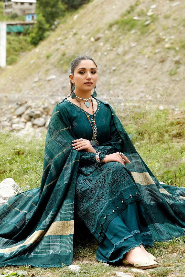 Tehzeeb By Riaz Arts Embroidered Leather Peach Suits Collection - 02