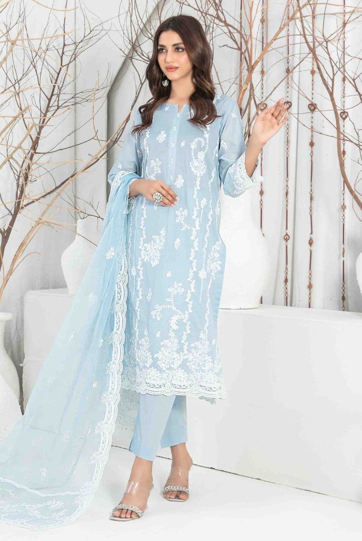 3 Piece Stitched Fancy Embroidered Lawn Suit From Aeni By Tawakkal - 02