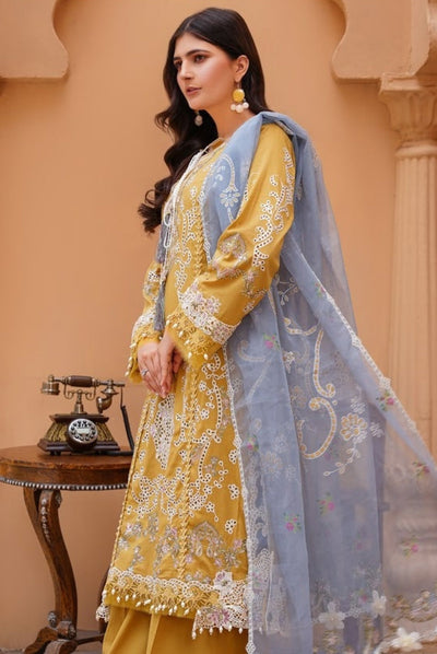 Qaus-e-Qaza 3 Piece Stitched Luxury Eid Lawn'24 Suit - GUL