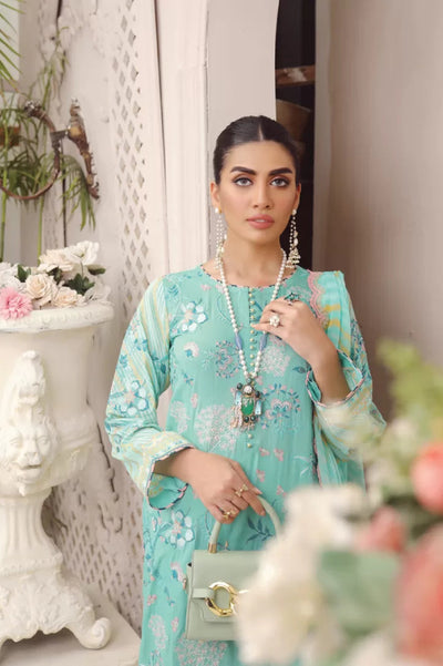 3 Piece Stitched Embroidered Lawn Suit By LSM Gold Lakhany - AN-00782