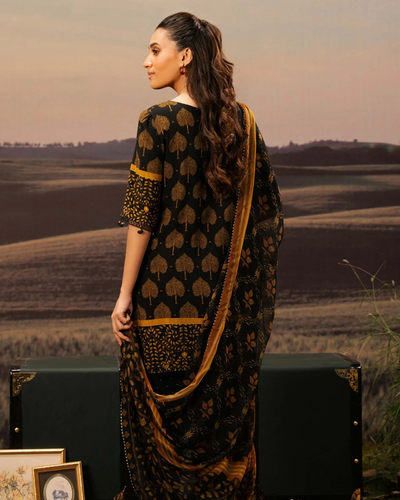 3 Piece Stitched Embroidered Linen Casual - Pre/Fall 25 Winter M.Basics by MARIA.B  - MBPF#19