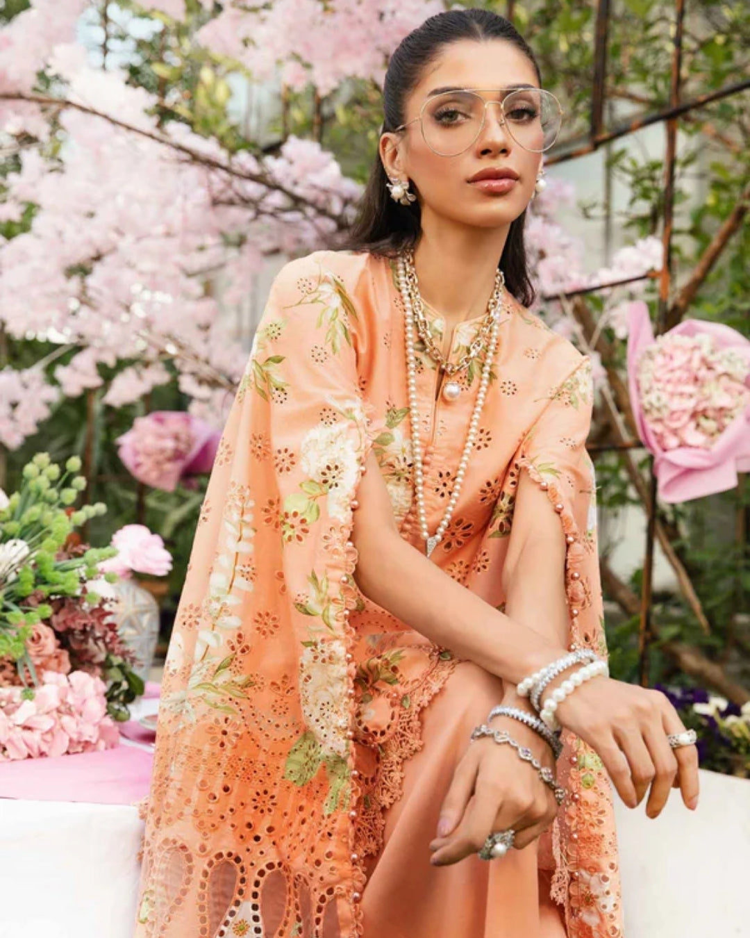 3 Piece Stitched Embroidered Lawn Suit From Maria.B By M.Prints Eid Edit Collection'25 - 19