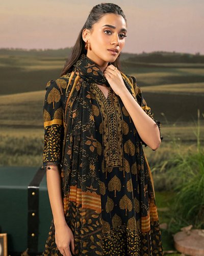 3 Piece Stitched Embroidered Linen Casual - Pre/Fall 25 Winter M.Basics by MARIA.B  - MBPF#19