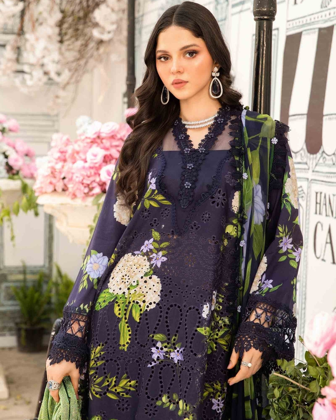 3 Piece Stitched Embroidered Lawn Suit From Maria.B By M.Prints Eid Edit Collection'25 - 20