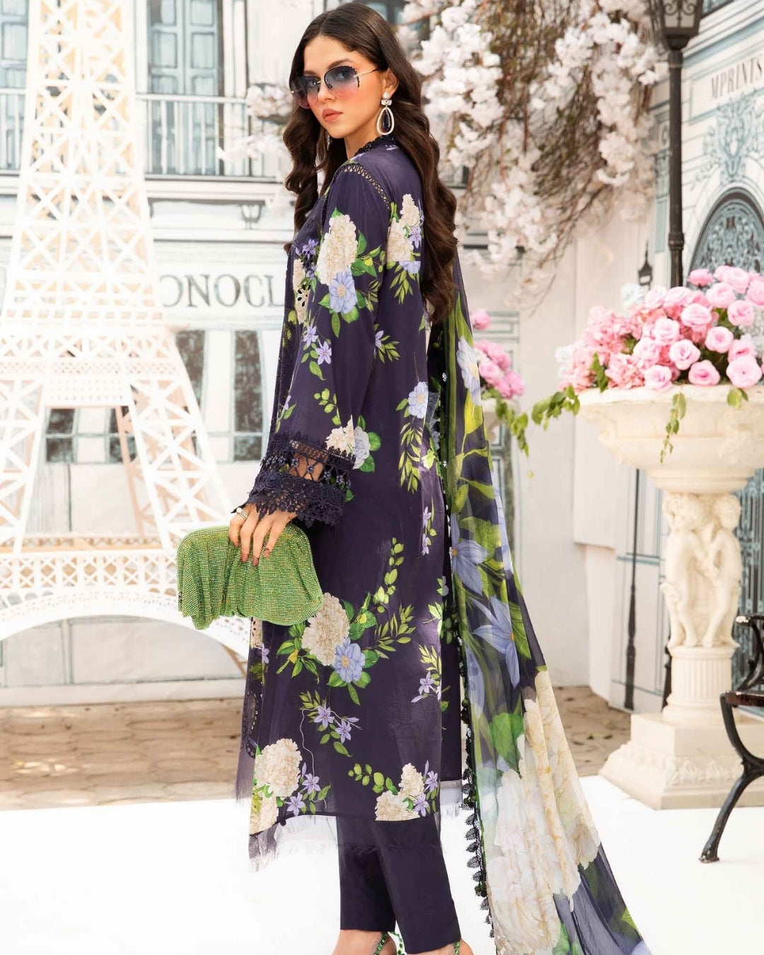 3 Piece Stitched Embroidered Lawn Suit From Maria.B By M.Prints Eid Edit Collection'25 - 20